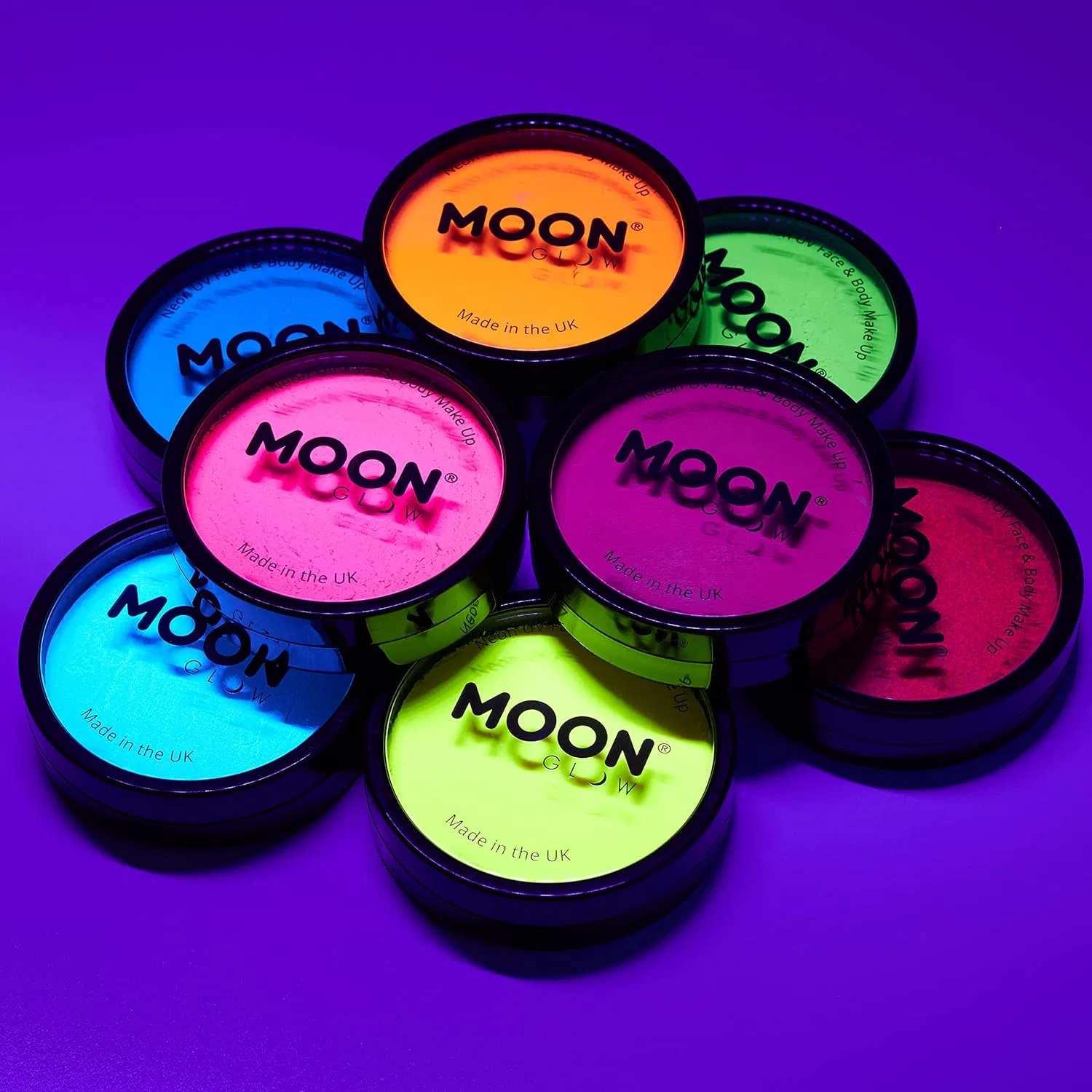 Интенсивная неоновая УФ-краска для лица и тела Moon Glow Pro, 36 г (интенсивный синий) Moon Glow, Intense Blue — фото 4