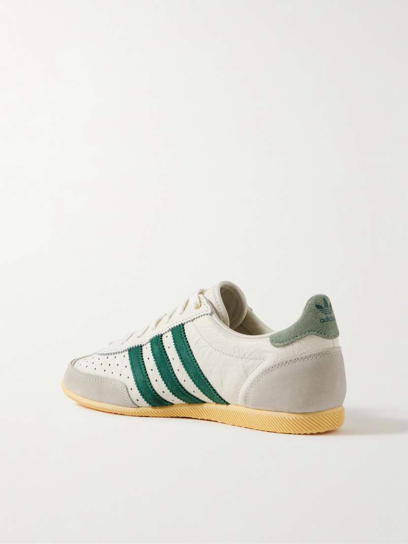 Кроссовки из перфорированной кожи с отделкой из японской замши Adidas Originals, белый — фото 3