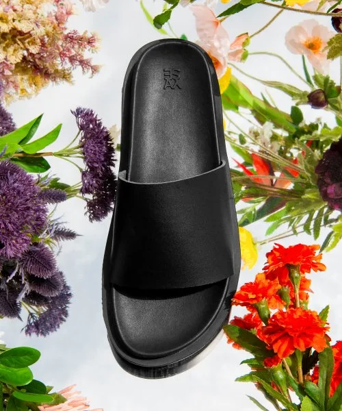 Универсальные сандалии из искусственной кожи BLOSSOM SLIDE YASE черные
