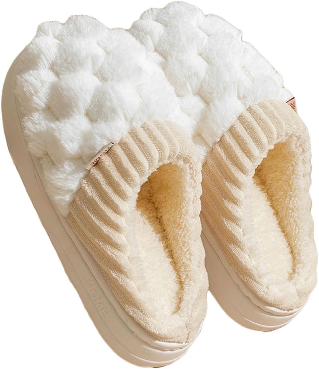 

Тапочки JadeRich с узором в виде шестиугольников, на искусственном меху, домашние слипоны, теплые, удобные, с мягкой подошвой для женщин и мужчин, белый