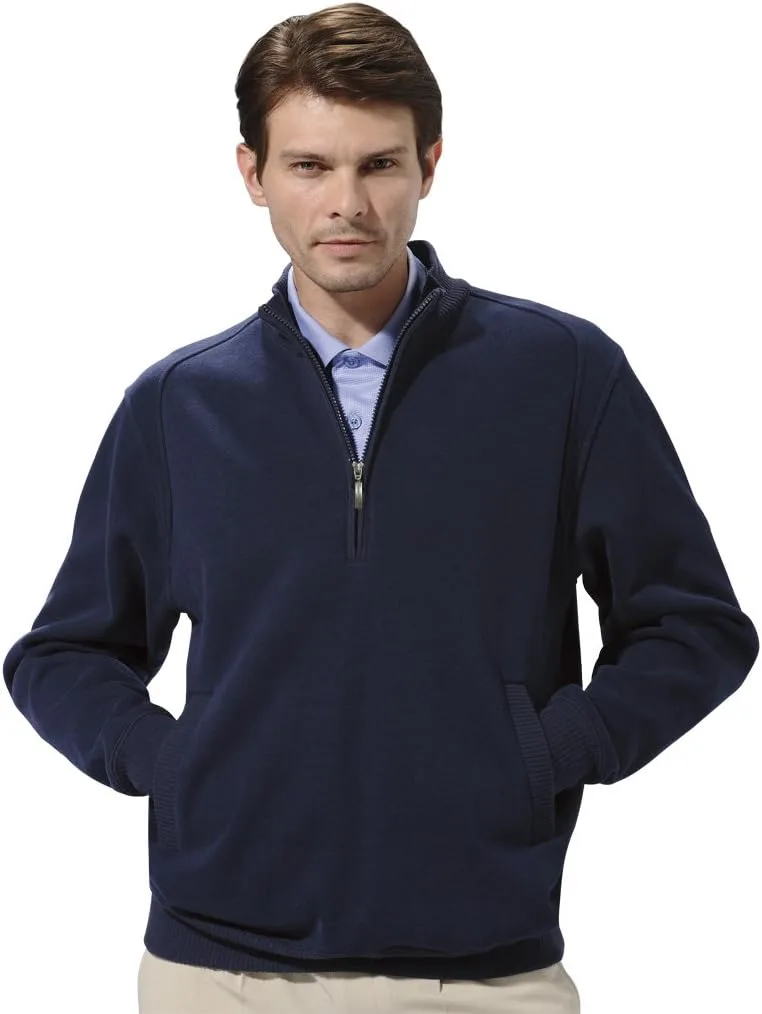 

Monterey Club мужской легкий пуловер 1/2 молнии с рубчиком #1707