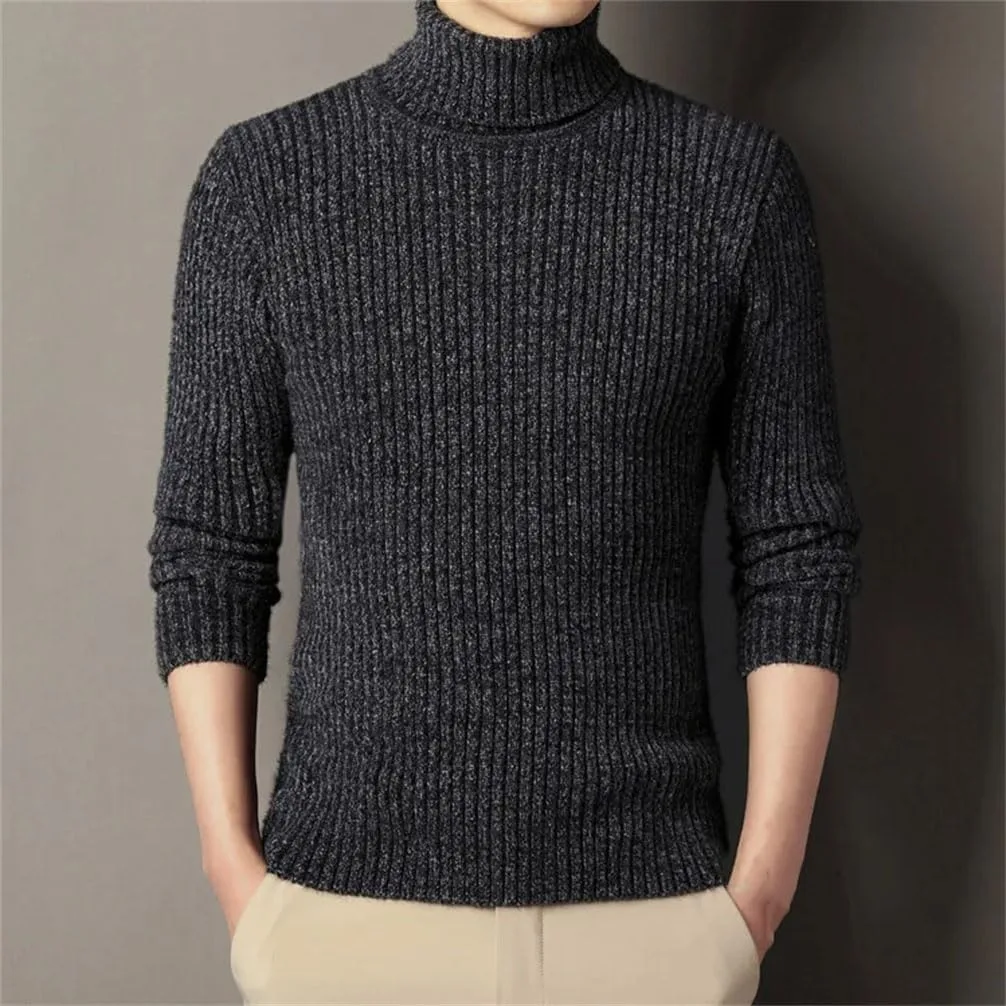 Мужской свитер с высоким воротником Casual Slim Fit — фото 2