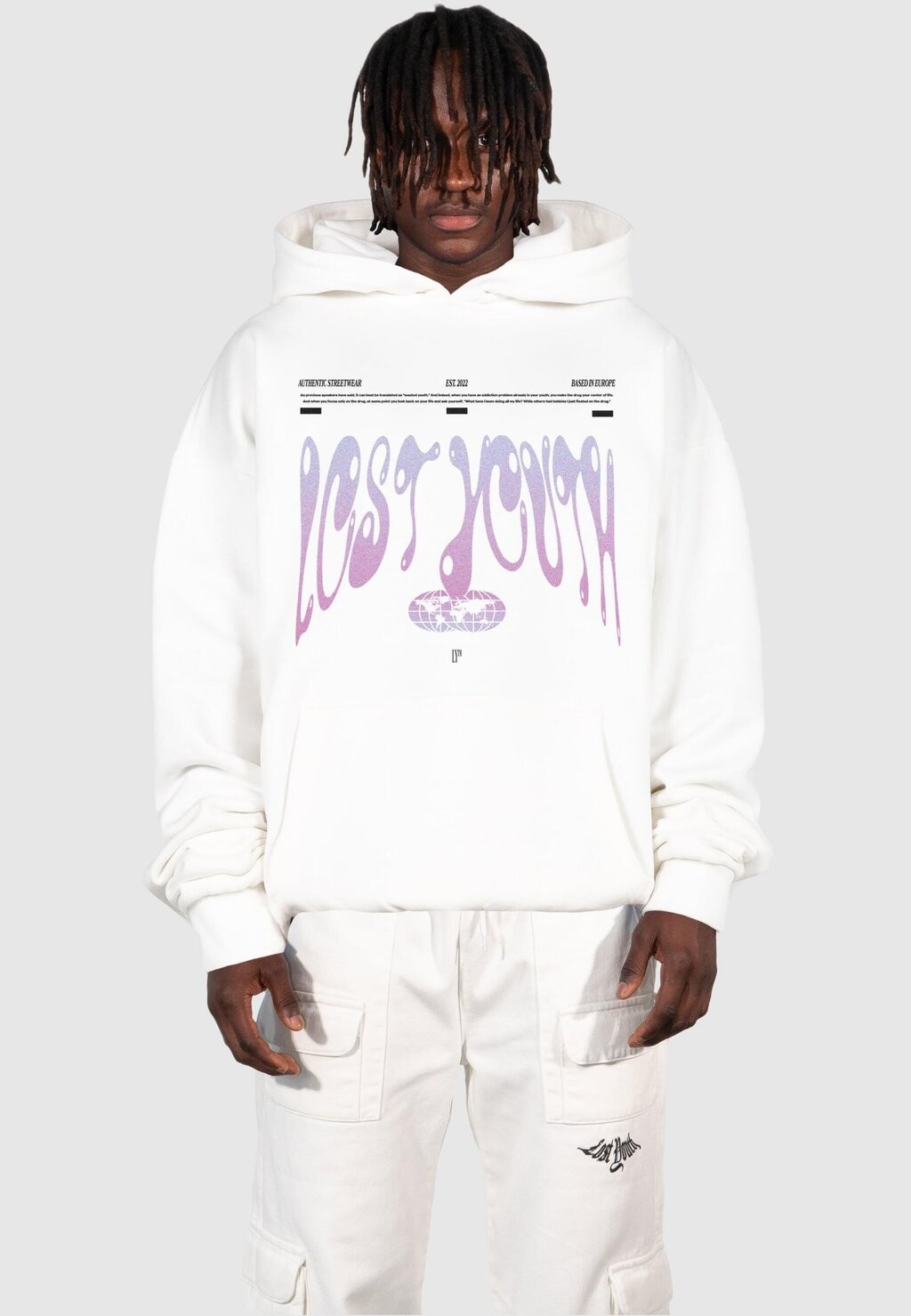 

Толстовка HEAVY HOODIE AUTHENTIC UNISEX Lost Youth, белый
