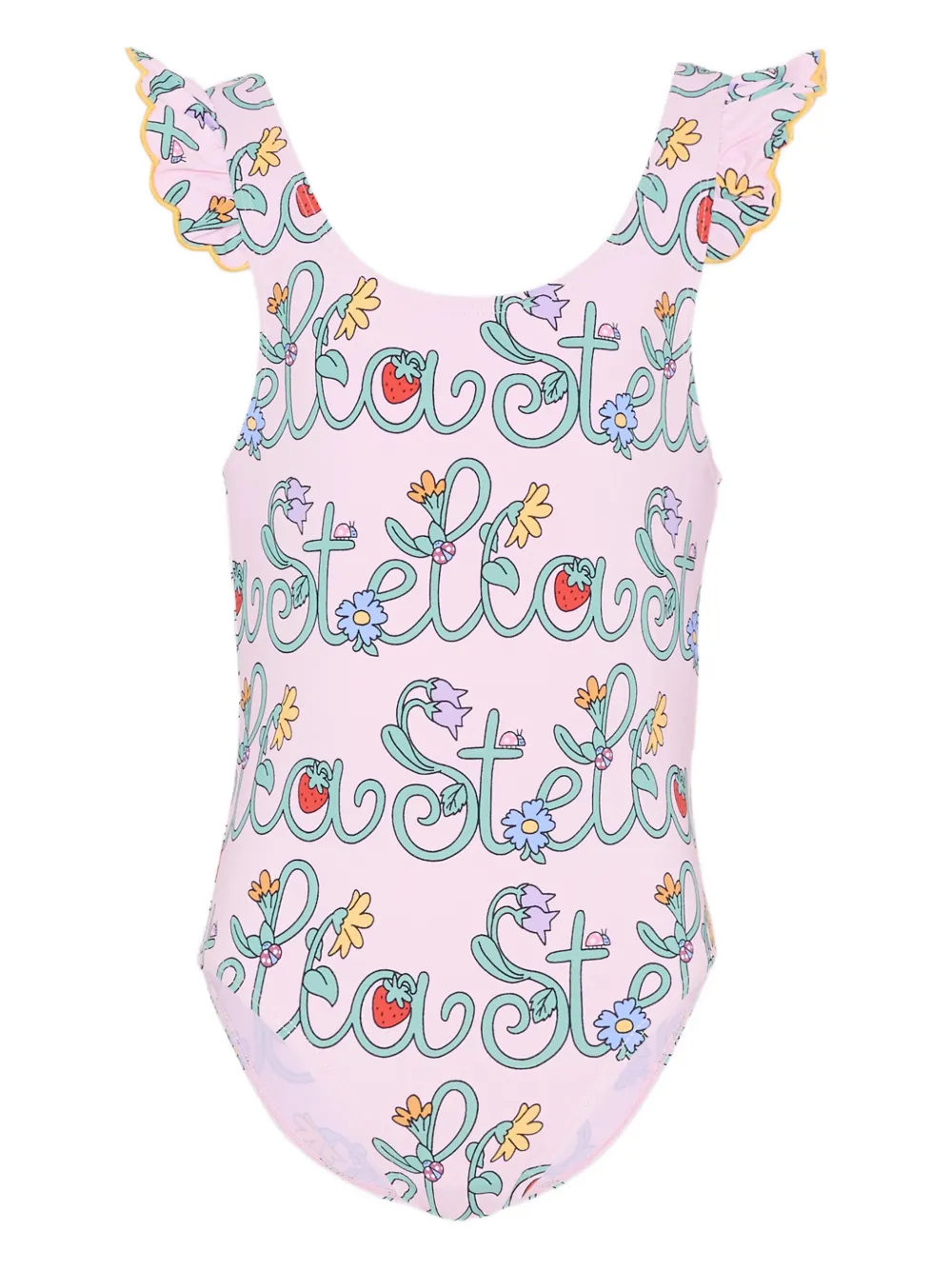Слитный купальник с логотипом Stella Mccartney Kids, розовый — фото 2