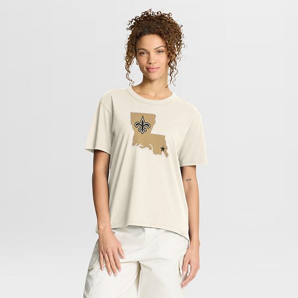 

Женская футболка New Orleans Saints Dove Legacy кремового цвета Fanatics