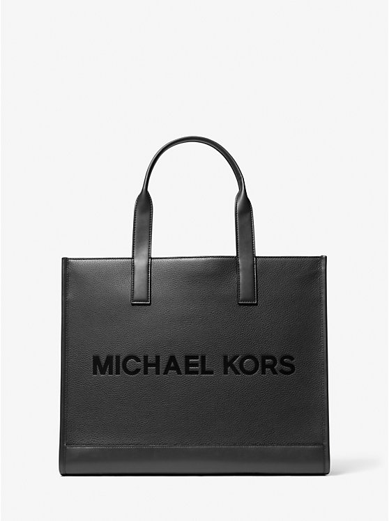 

Сумка-Тоут из шагреневой кожи с тисненым логотипом Cooper Michael Kors, черный