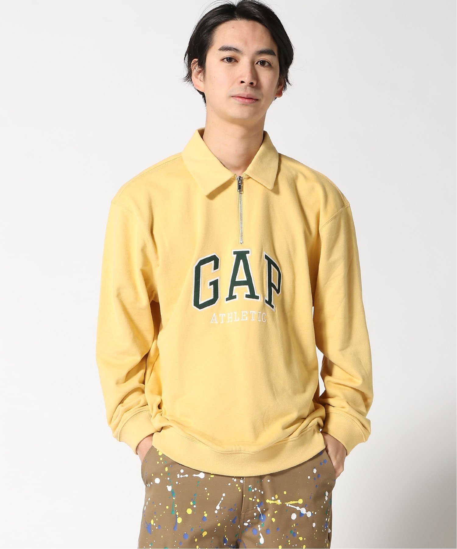 (U) Винтажная мягкая спортивная толстовка-поло с логотипом GAP, FRENCH_ALMOND — фото 4