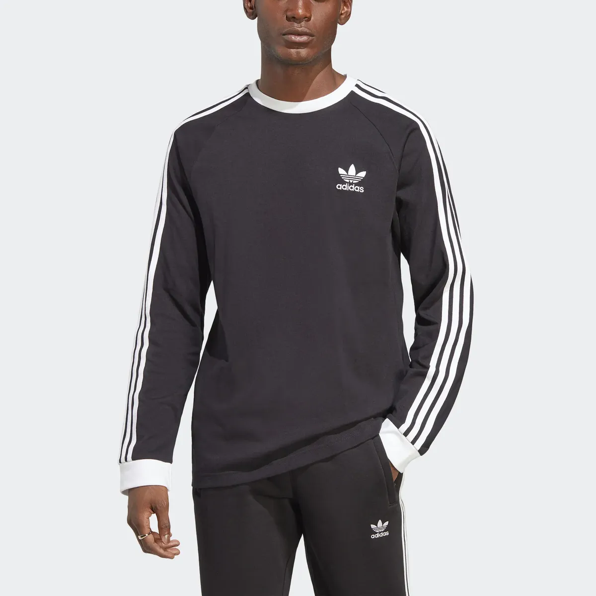 

Рубашка с длинными рукавами Adidas Originals "3-STRIPES LS T", черный
