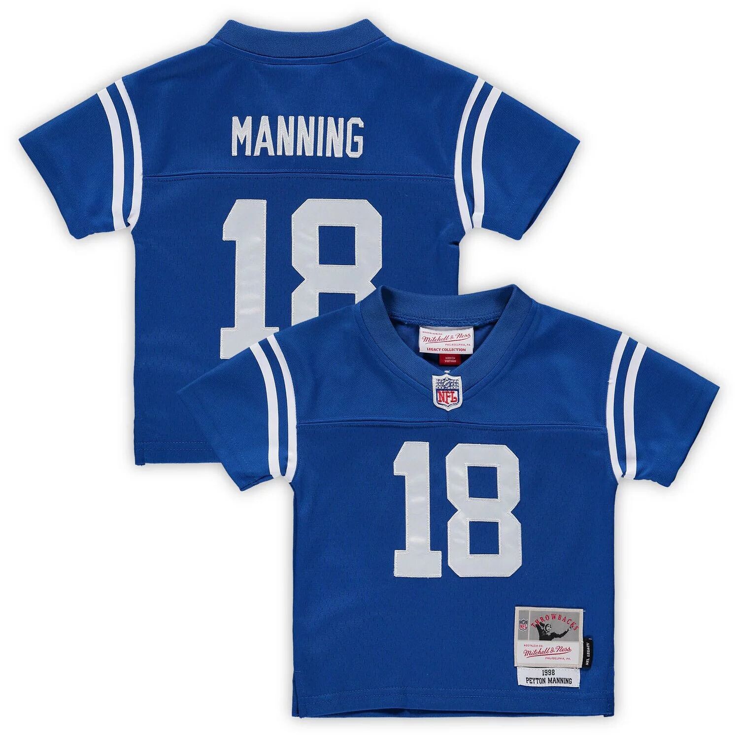 Джерси Младенца Митчелла и Несса Пейтона Мэннинга Royal Indianapolis Colts 1998 года, вышедшего на пенсию Legacy Unbranded — фото 4