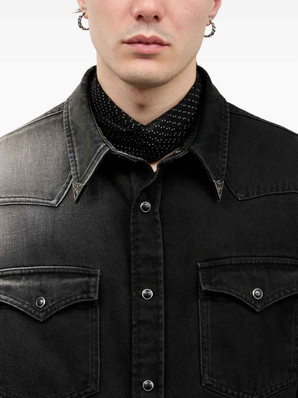 

Шарф в горох MM6 Maison Margiela, черный