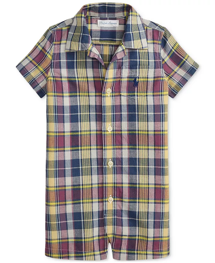 

Детские шортики-комбинезон в клетку Madras для мальчиков Polo Ralph Lauren, мультиколор