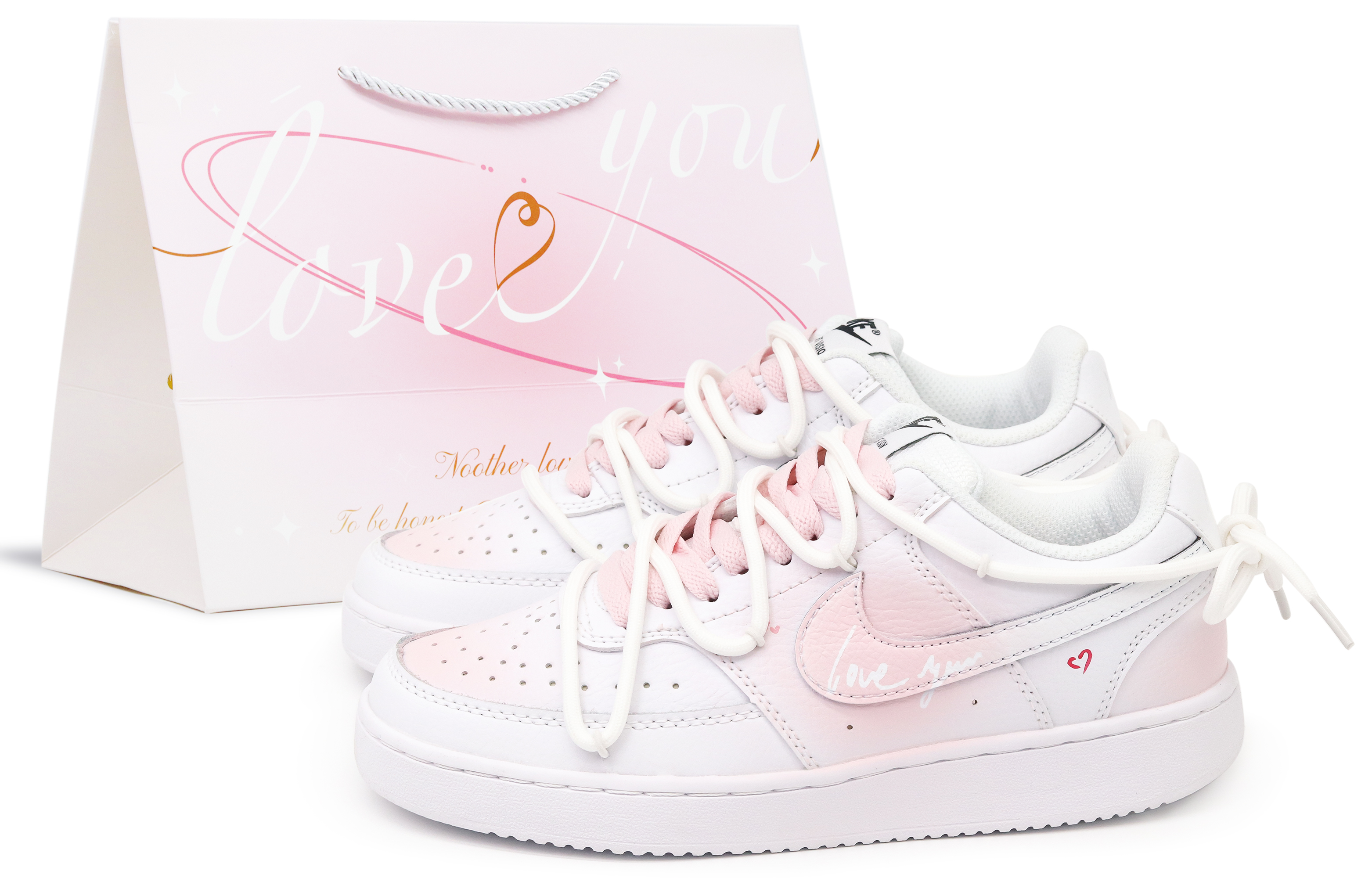 

Nike Кроссовки для скейтбординга Court Vision 1, мужские, низкие, белые/розовые