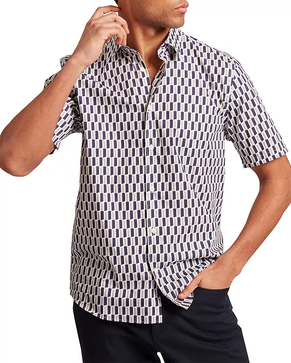 

Рубашка с геометрическим принтом Pearsos Ted Baker, синий