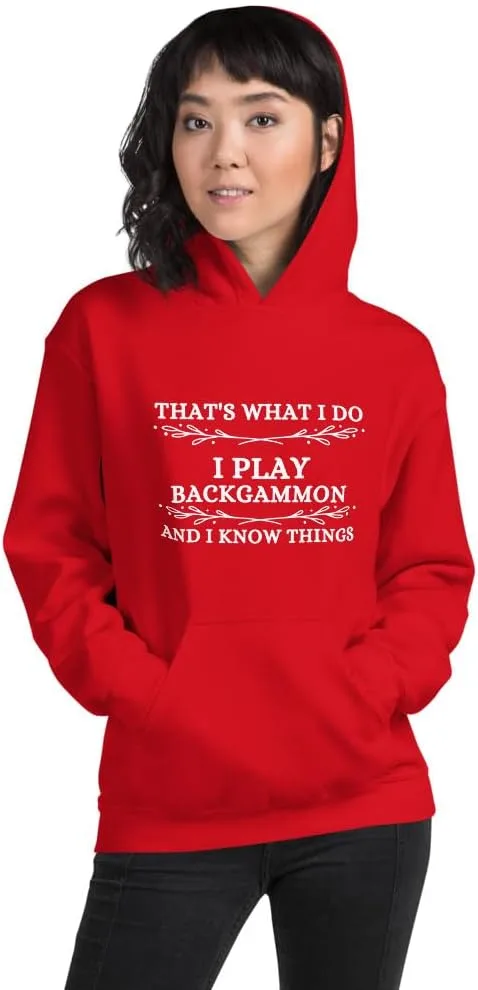Толстовка унисекс Backgammon Player Gifts | I Play Backgammon & I Know Things Generic, красный
