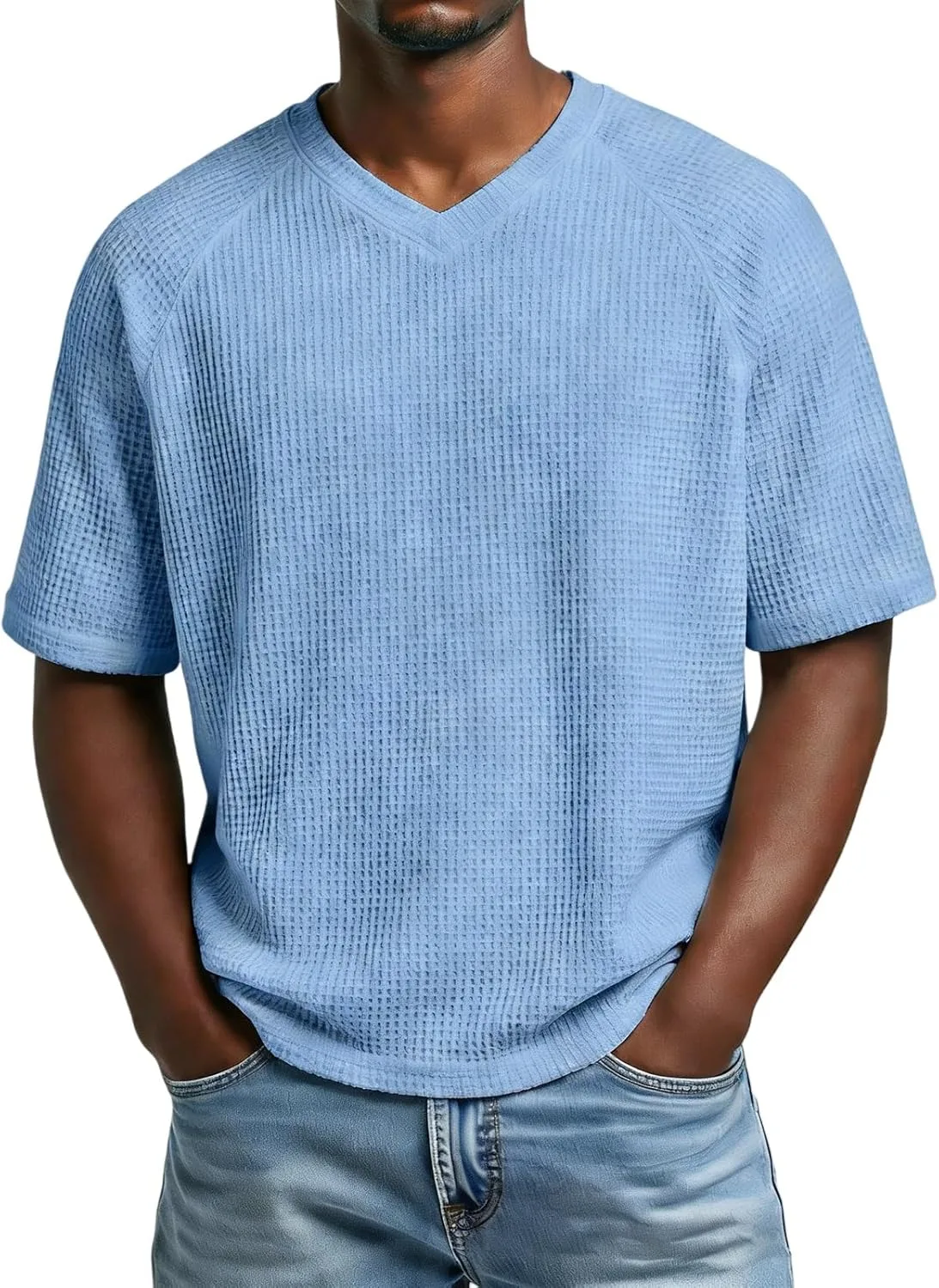 

Мужская футболка V-образного выреза с коротким рукавом, легкая и влагоотводящая XDFVC