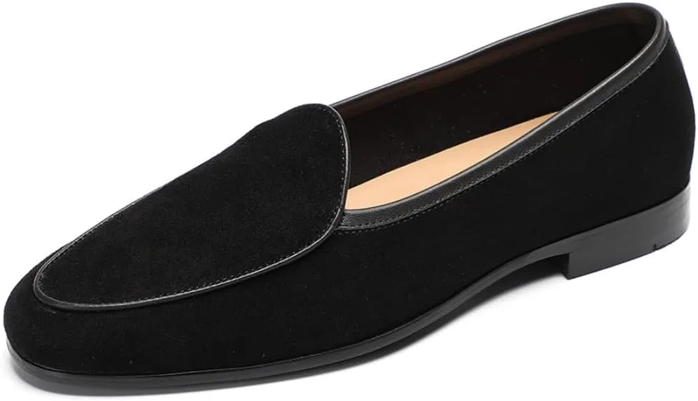 Лоферы замшевые повседневные Slip-On, Black FIAVOM