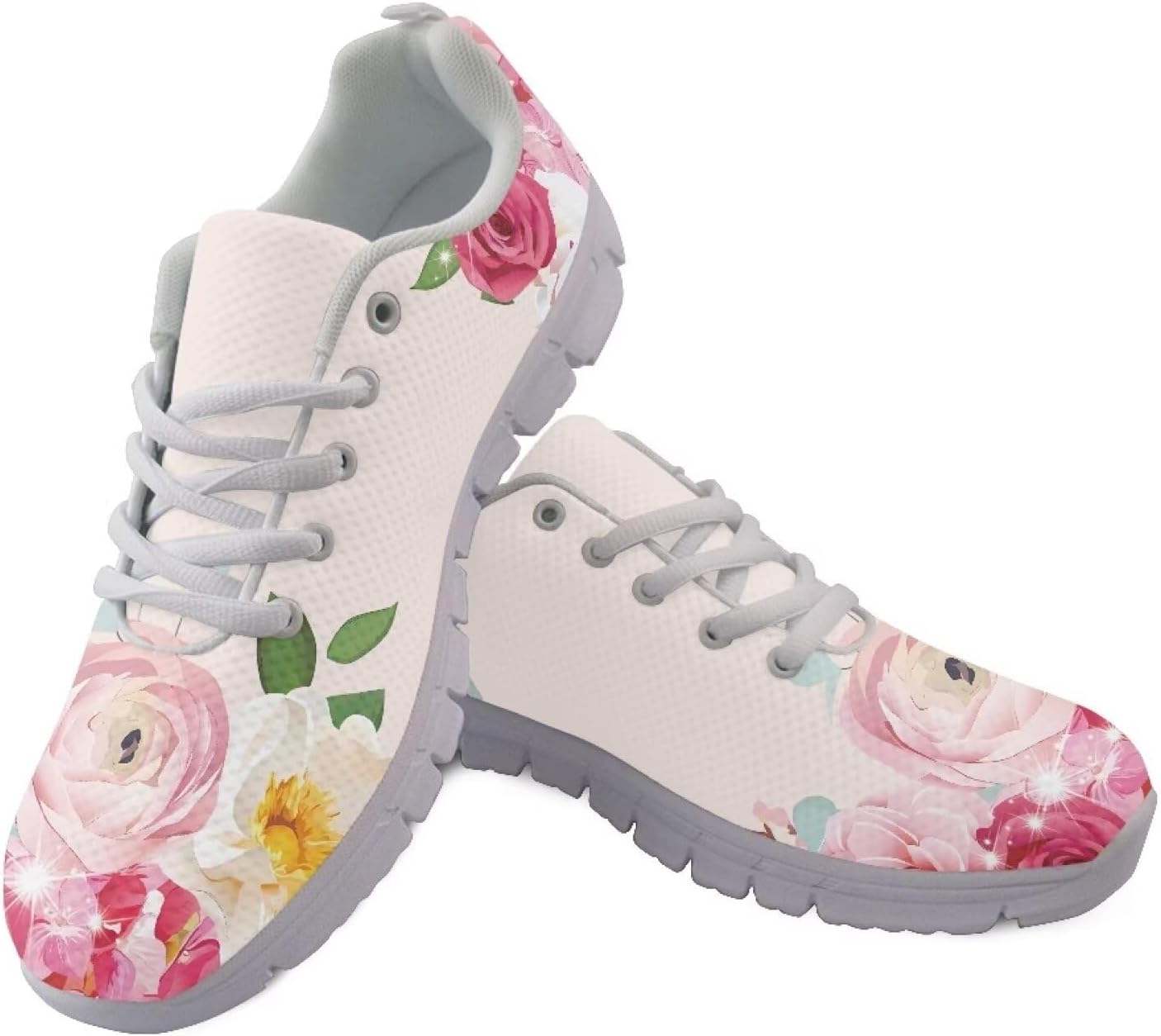 

Мужские и женские кроссовки GIFTPUZZ, дышащие с сеткой, повседневные спортивные, легкие, на шнуровке, для ходьбы, Flower Print