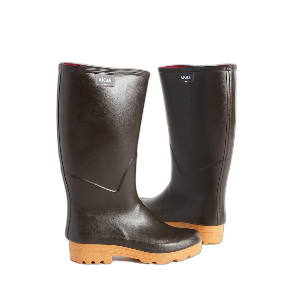 Сапоги женские резиновые Aigle Chambord Pro L2 с логотипом, коричневый