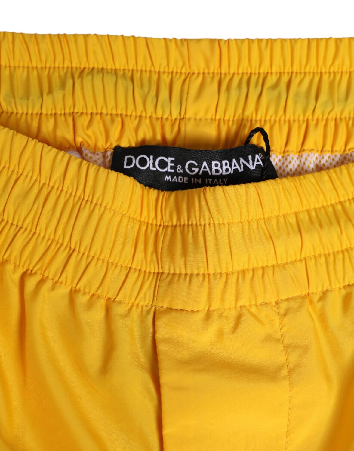 Желтые нейлоновые боксеры с логотипом на табличке Dolce & Gabbana, желтый — фото 3
