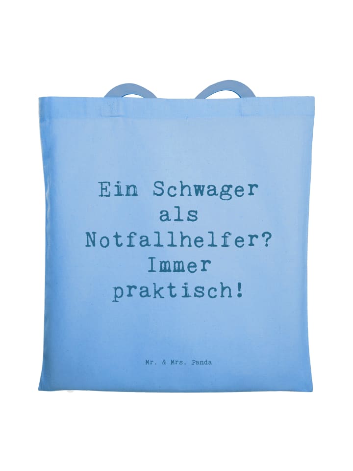 

Mr. & Mrs. Panda Сумка-шоппер небесно-голубого цвета с надписью "Шеф-повар на случай чрезвычайной ситуации"