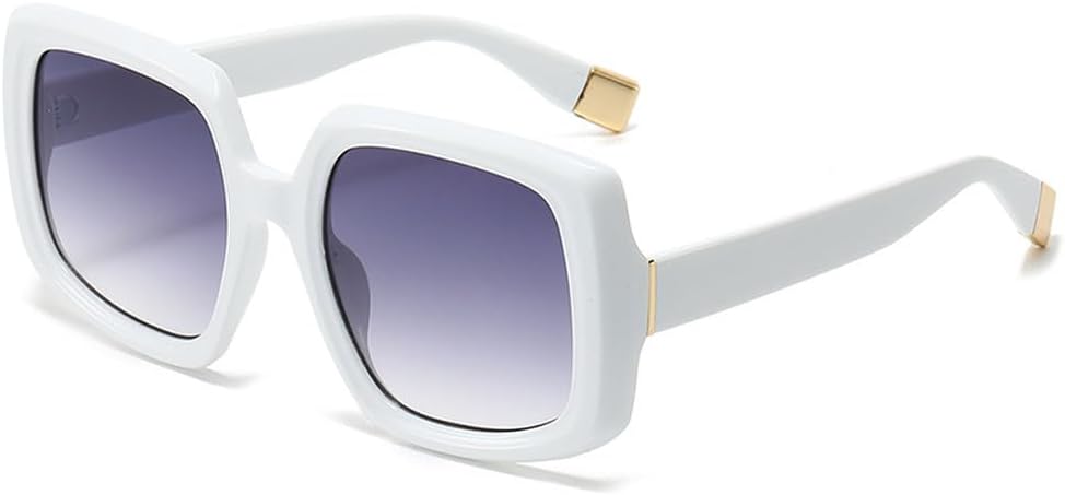 

Винтажные яркие женские солнцезащитные очки класса люкс, модные градиентные очки с защитой от УФ-излучения UV400, мужские солнцезащитные очки в стиле панк HVTVTLA, White Gray Gradient