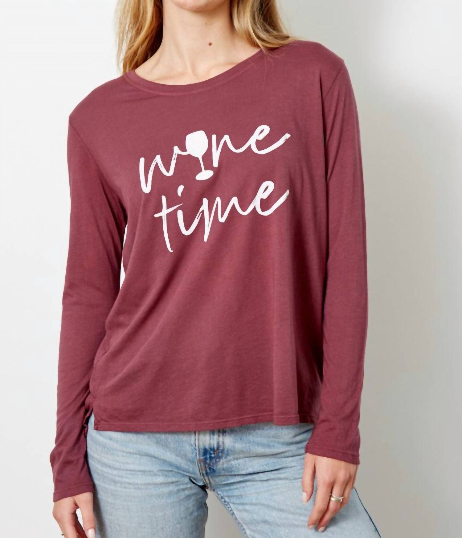 

Футболка с длинным рукавом в Wine Time good hYOUman