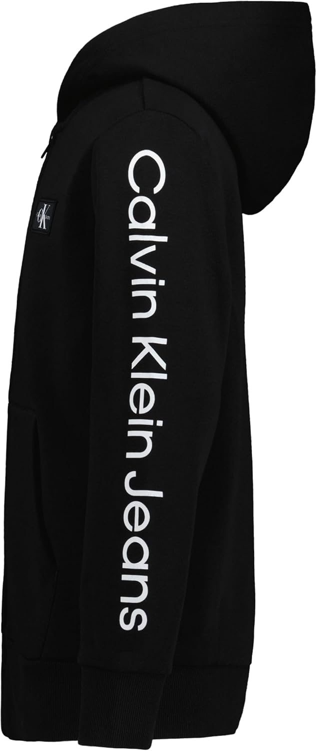 Толстовка Calvin Klein Boys с длинным рукавом и молнией из флиса, Ckj Black — фото 2