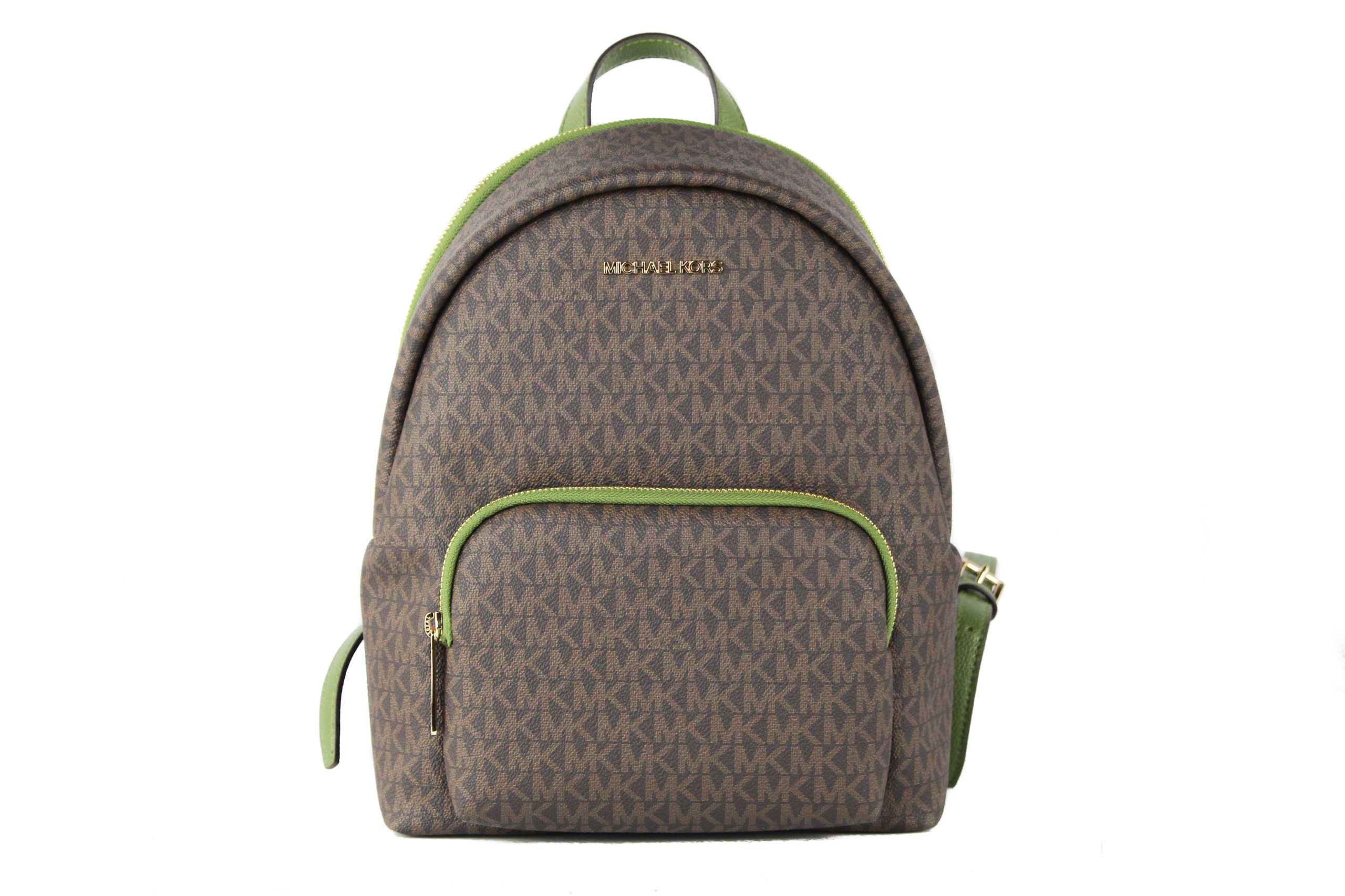 

Сумка-рюкзак из ПВХ Erin Medium Signature BookBag (коричневая/зеленая) Michael Kors