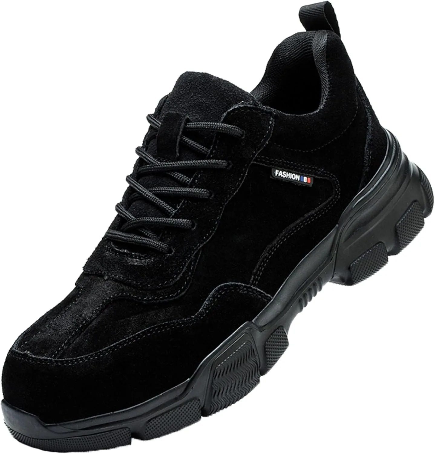 

Кроссовки с металлическим носком для мужчин и женщин, защитная обувь, легкие рабочие ботинки, противоскользящие промышленные защитные композитные ботинки AUXDIQ, черный