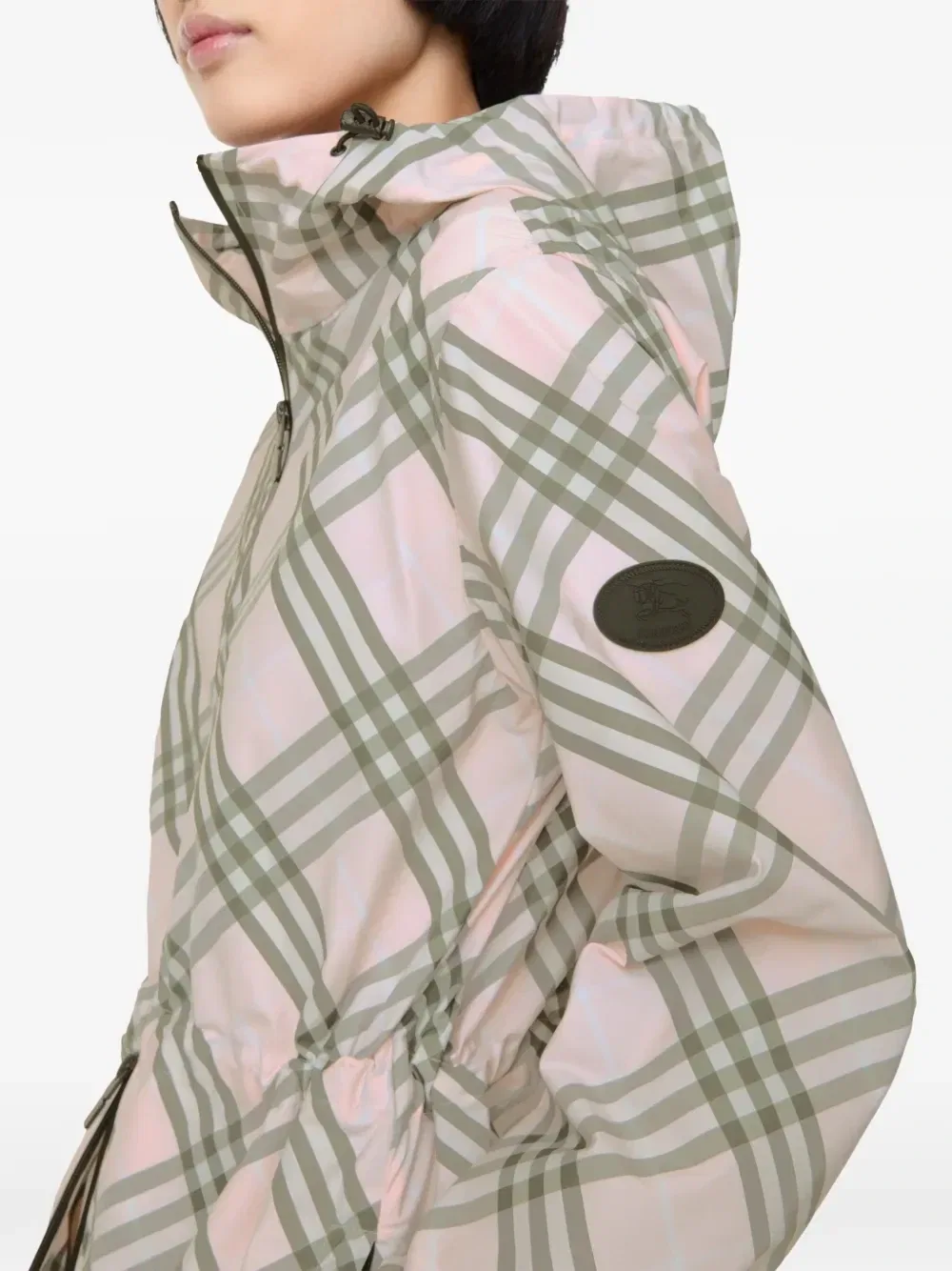 Клетчатая куртка с капюшоном BURBERRY, розовый — фото 3