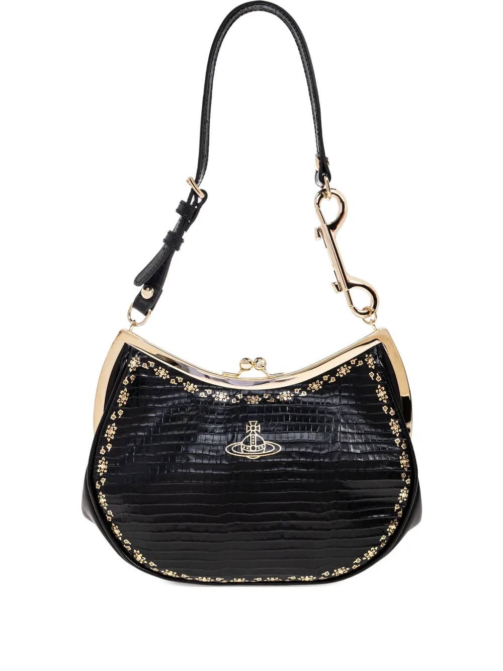 

Маленькая сумка на плечо с тиснением под крокодила Vivienne Westwood, черный