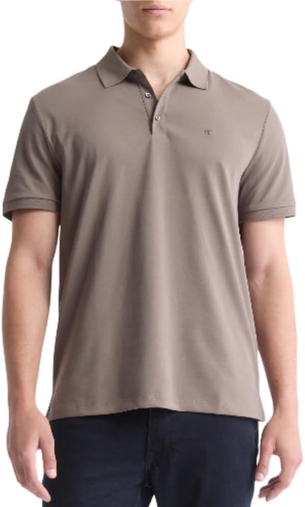 

Мужская рубашка-поло Calvin Klein из гладкого хлопка с монограммой и логотипом, Falcon