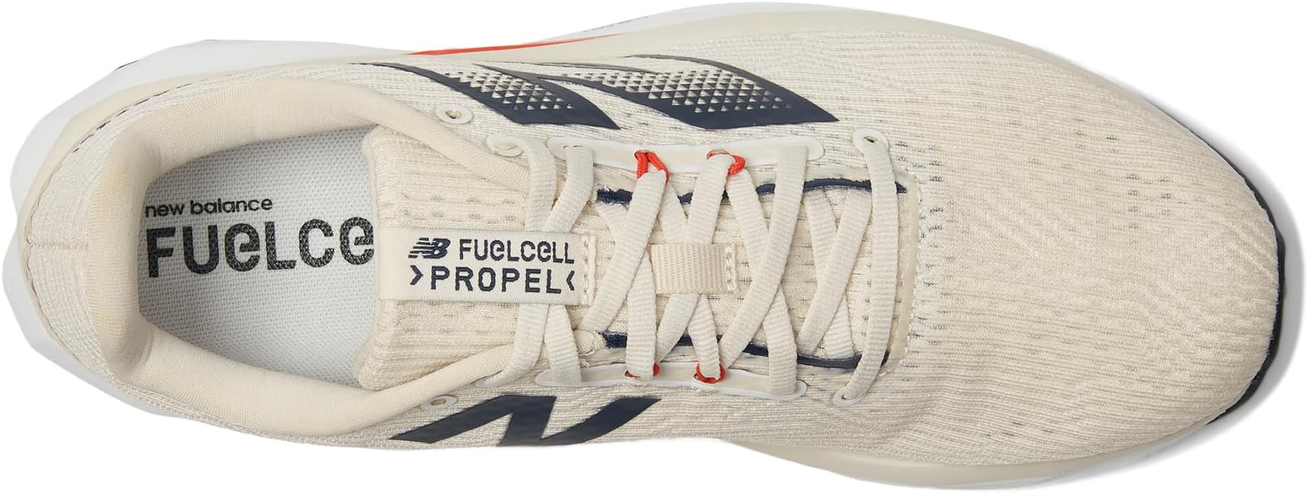 Кроссовки New Balance FuelCell Propel v5, Linen/Nb Navy/Neo FlameSee Less — фото 2