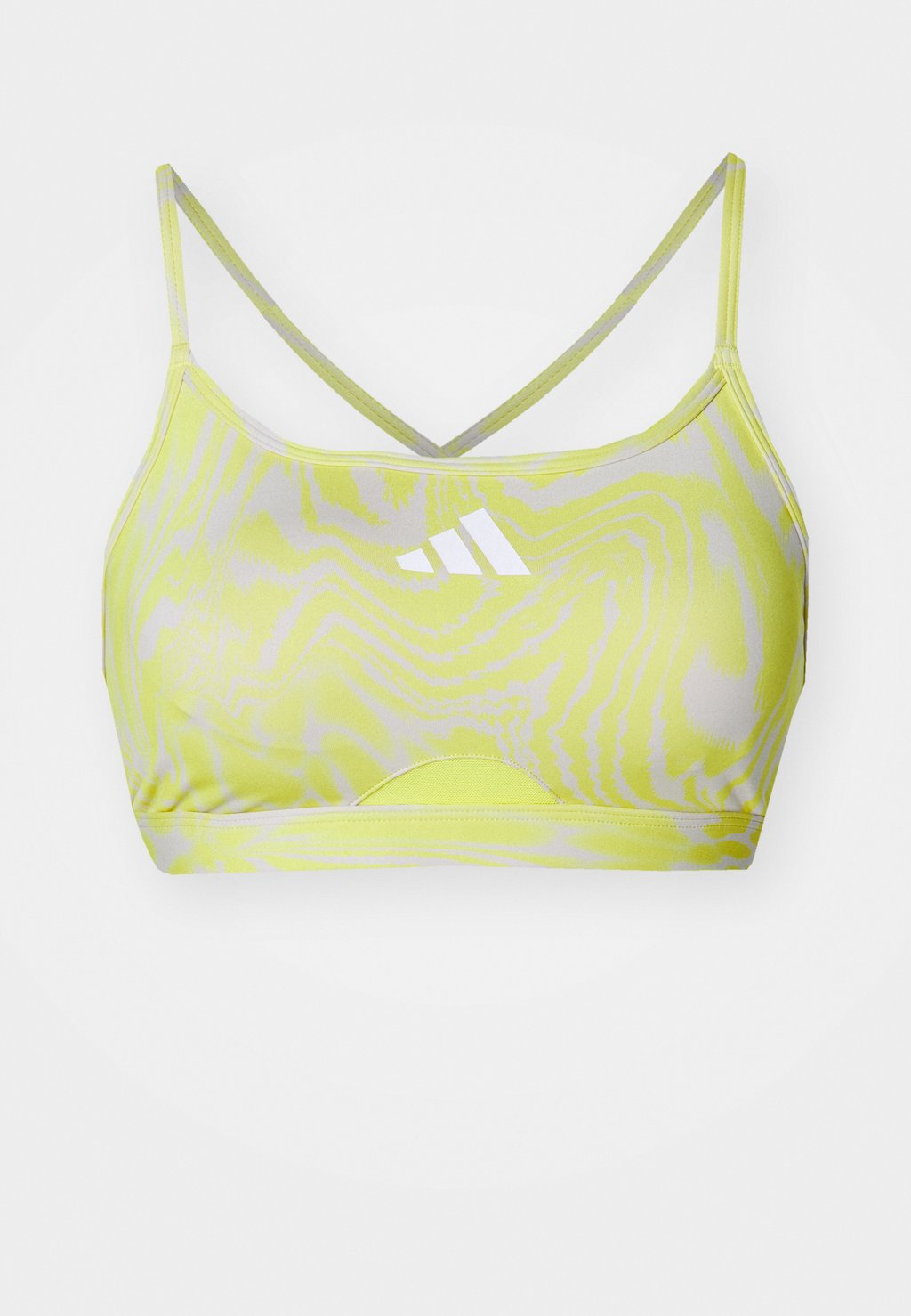 Спортивный бюстгальтер с легкой поддержкой AEROREACT LIGHT SUPPORT 3STRIPES BRA Adidas Performance, бежевый — фото 4