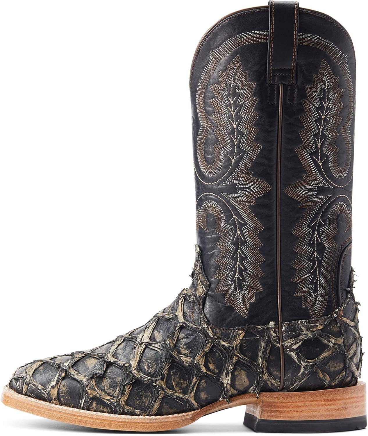Мужские западные сапоги Ariat Hybrid Roughstock с квадратным носком, черный — фото 2