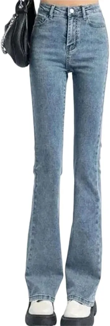 Джинсы клеш Women Boot Cut Denim Bell Bottom Trousers High Waist Daily, 4