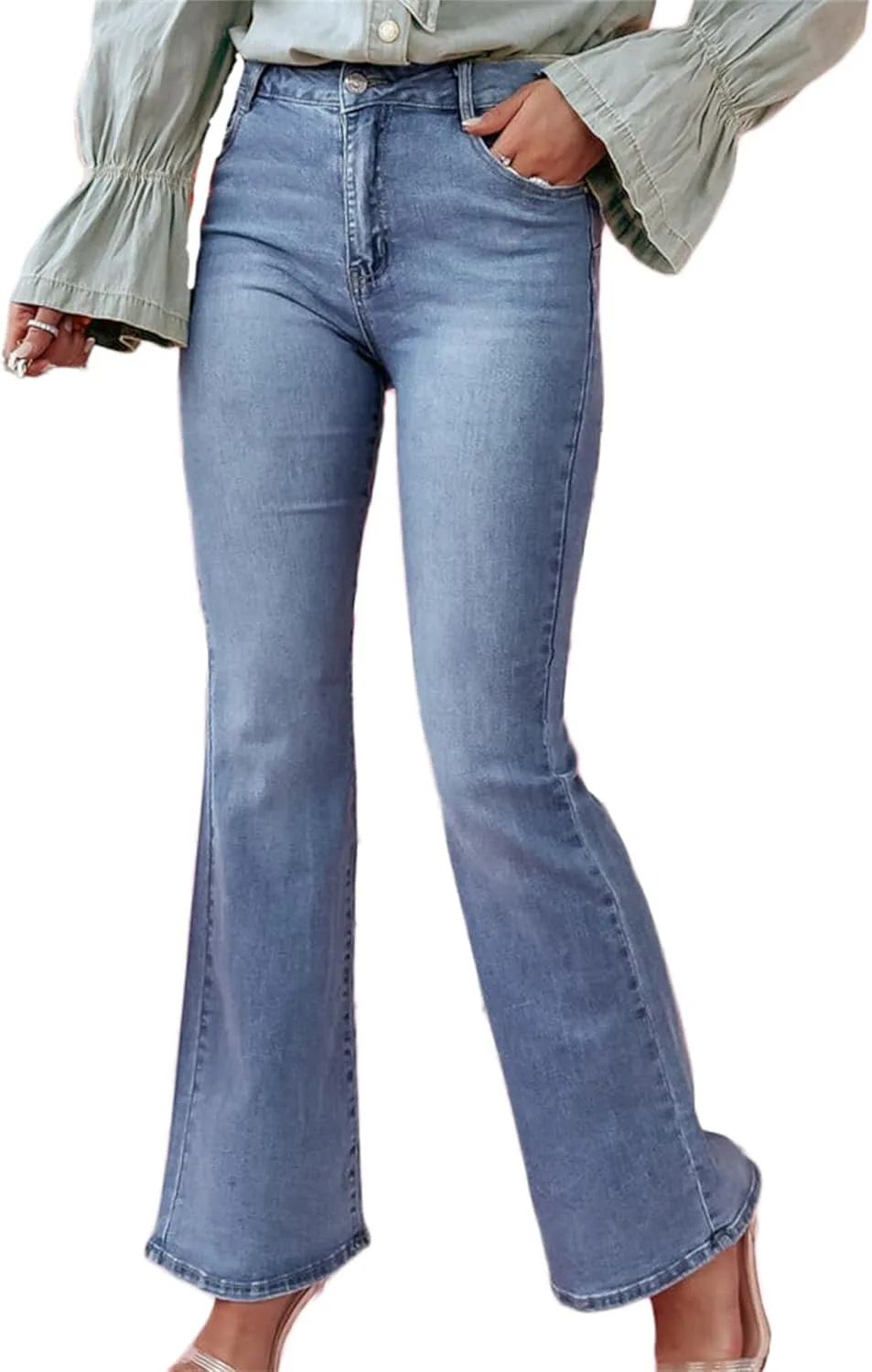 

Женские джинсы flare stretch boyfriend bootcut casual denim pants ZH8FCHAN