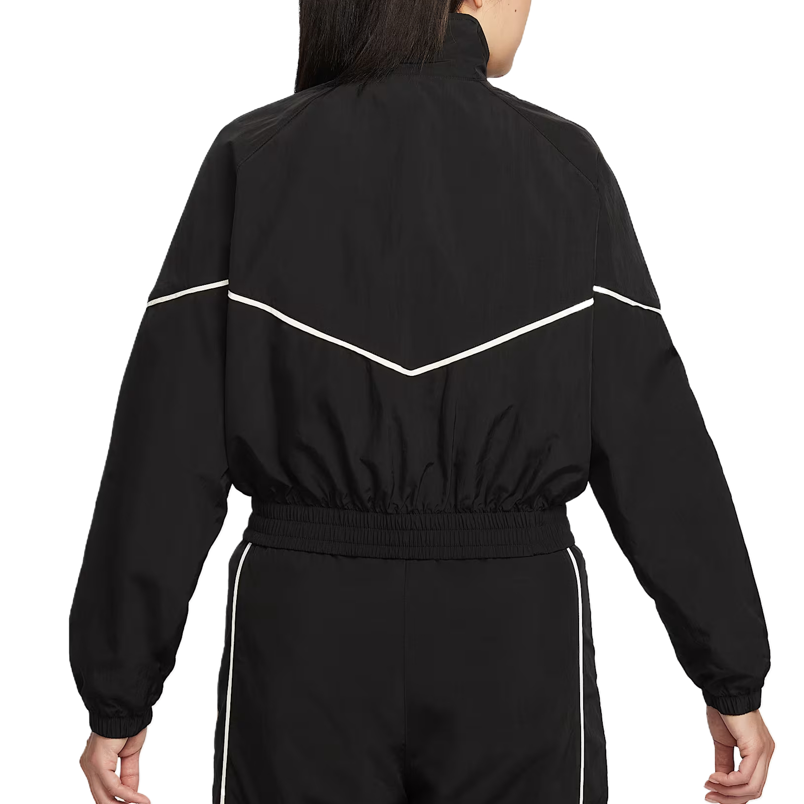 Nike Куртка Sportswear для женщин, черно-розовая, бело-розовая, с отложным воротником, Moderate Others — фото 3