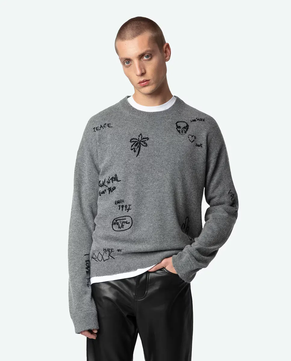 

Marko мужской свитер с принтом Zadig & Voltaire, серый