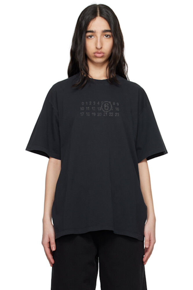 

Черная футболка из базового джерси MM6 Maison Margiela