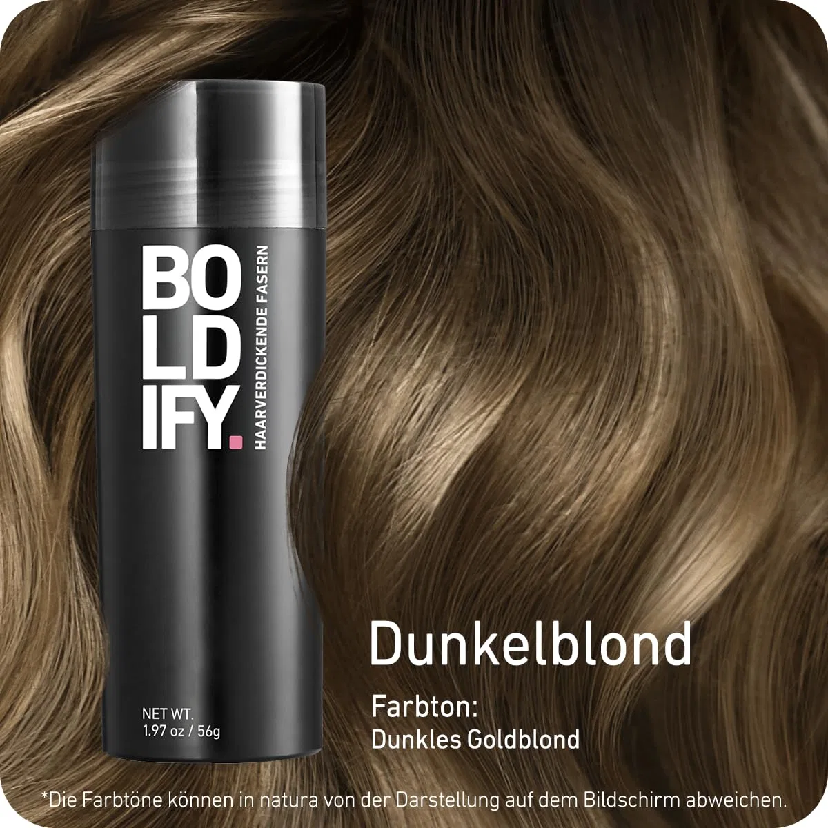 Маскирующие волокна для волос BOLDIFY, темный блонд, 56 г Boldify, Dark Blonde — фото 4