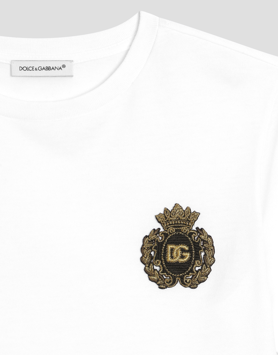 Футболка из джерси с гербовой нашивкой DG Dolce&Gabbana, белый — фото 3