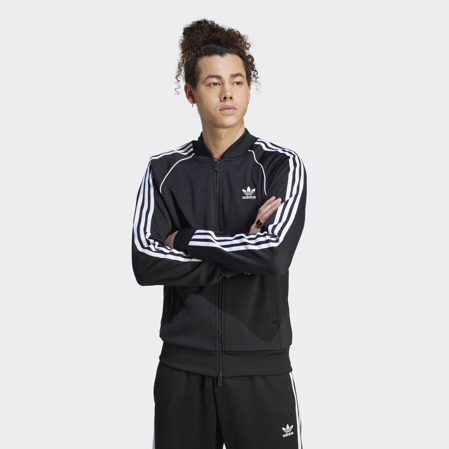 Толстовка с капюшоном на молнии ADIDAS ORIGINALS Adicolor Classics SST, черный — фото 2
