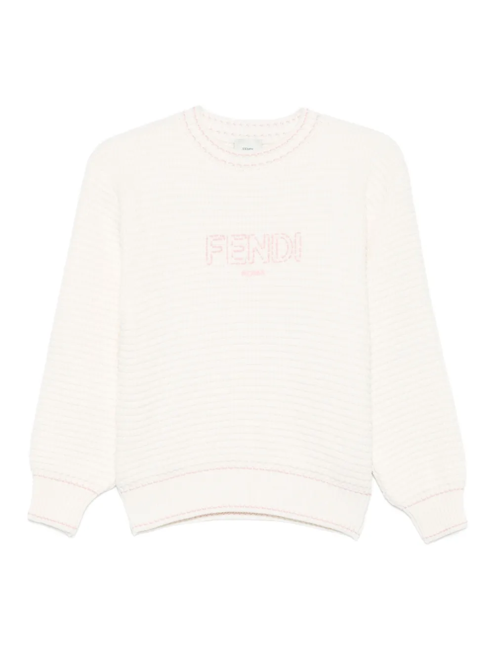 

Свитер с вышитым логотипом FENDI KIDS, белый