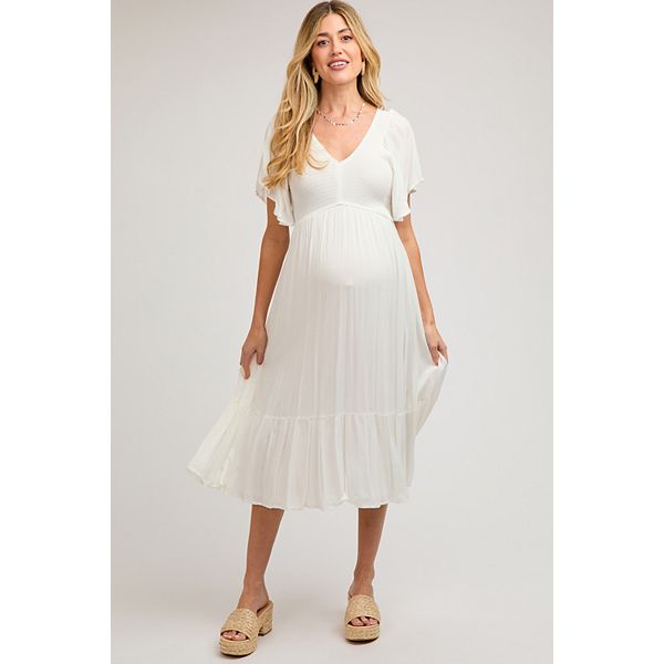 

Платье для беременных со сборками и рюшами Pinkblush, White