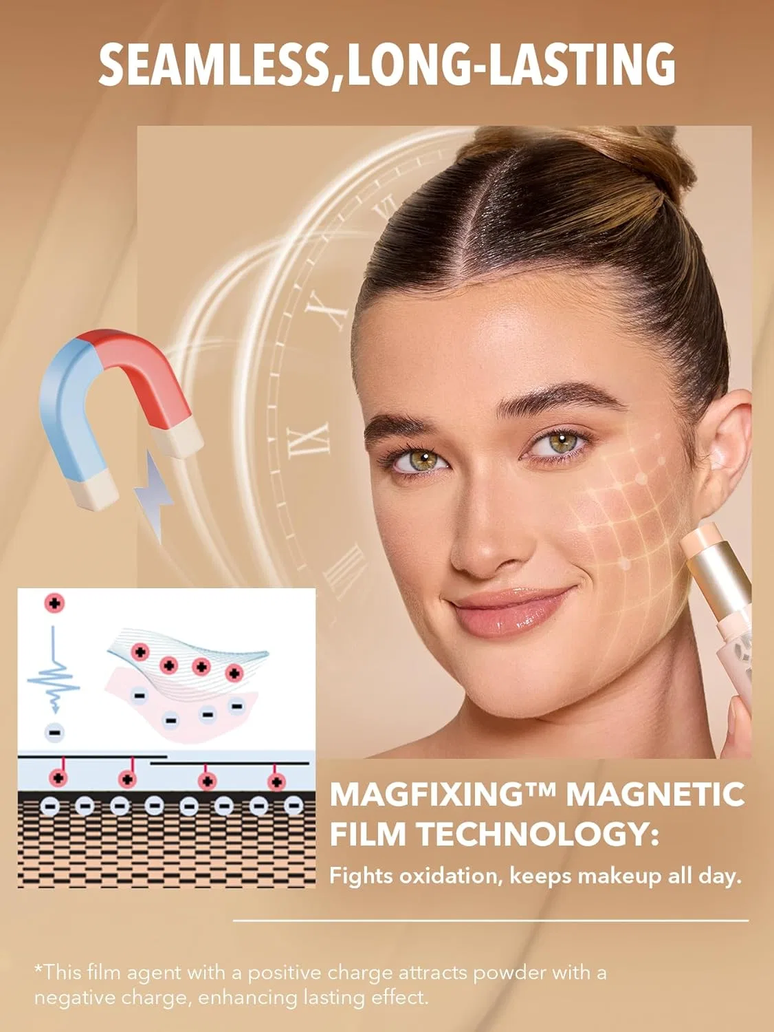 Стойкий тональный стик SHEGLAM Skin Magnet High Coverage Foundation Stick Sheglam, Sand — фото 4