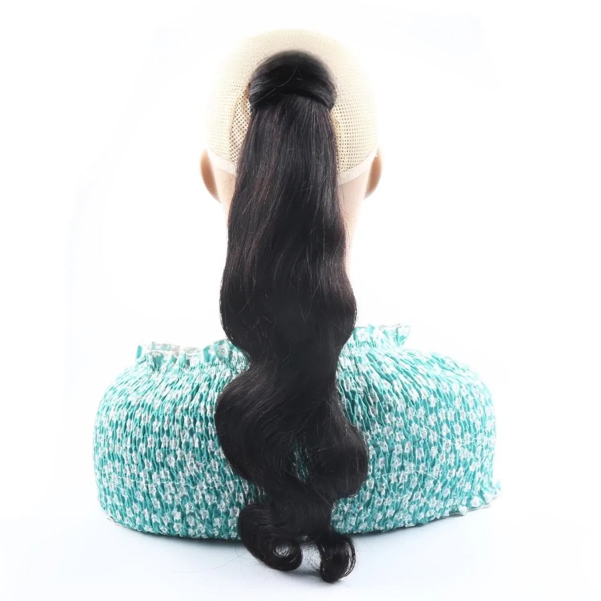 Волнистые накладные волосы-хвост из натуральных волос, 50 см, 120 г Unipearl, Natural Black Bw — фото 2