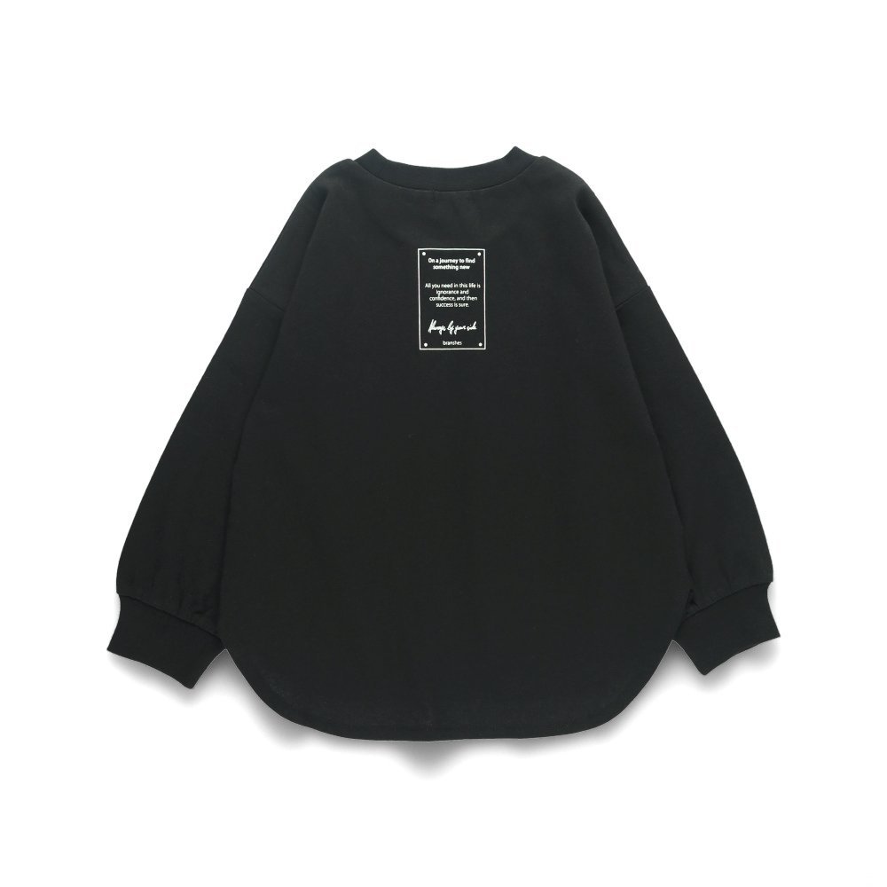 Футболка с длинными рукавами и крупным силуэтом Branshes, black