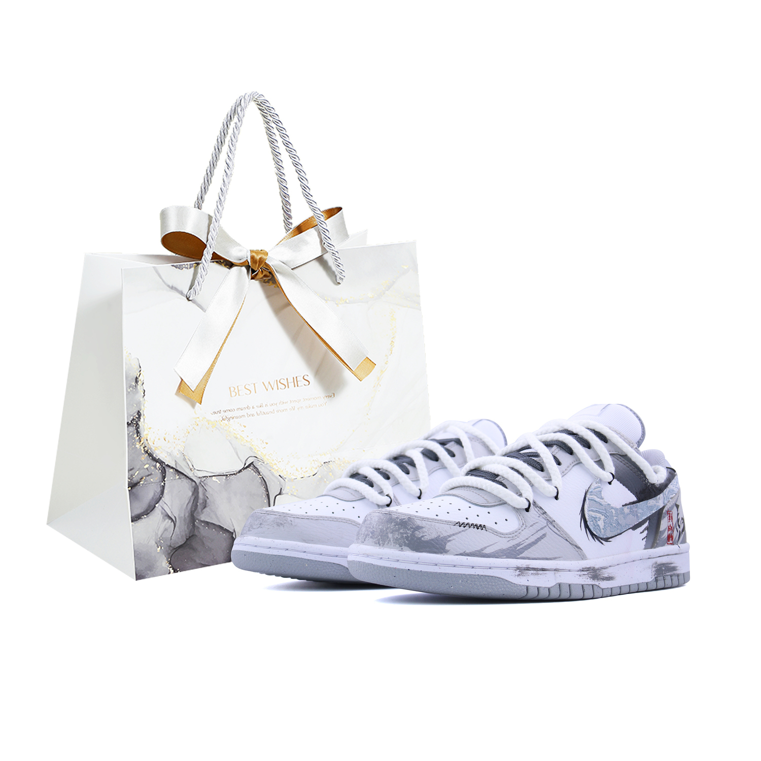 

Nike Big Low Shopping Bag CNY Horse Year, Auspicious Hooves Coverage Low top Skateboard Shoes мужские Smoke Gray