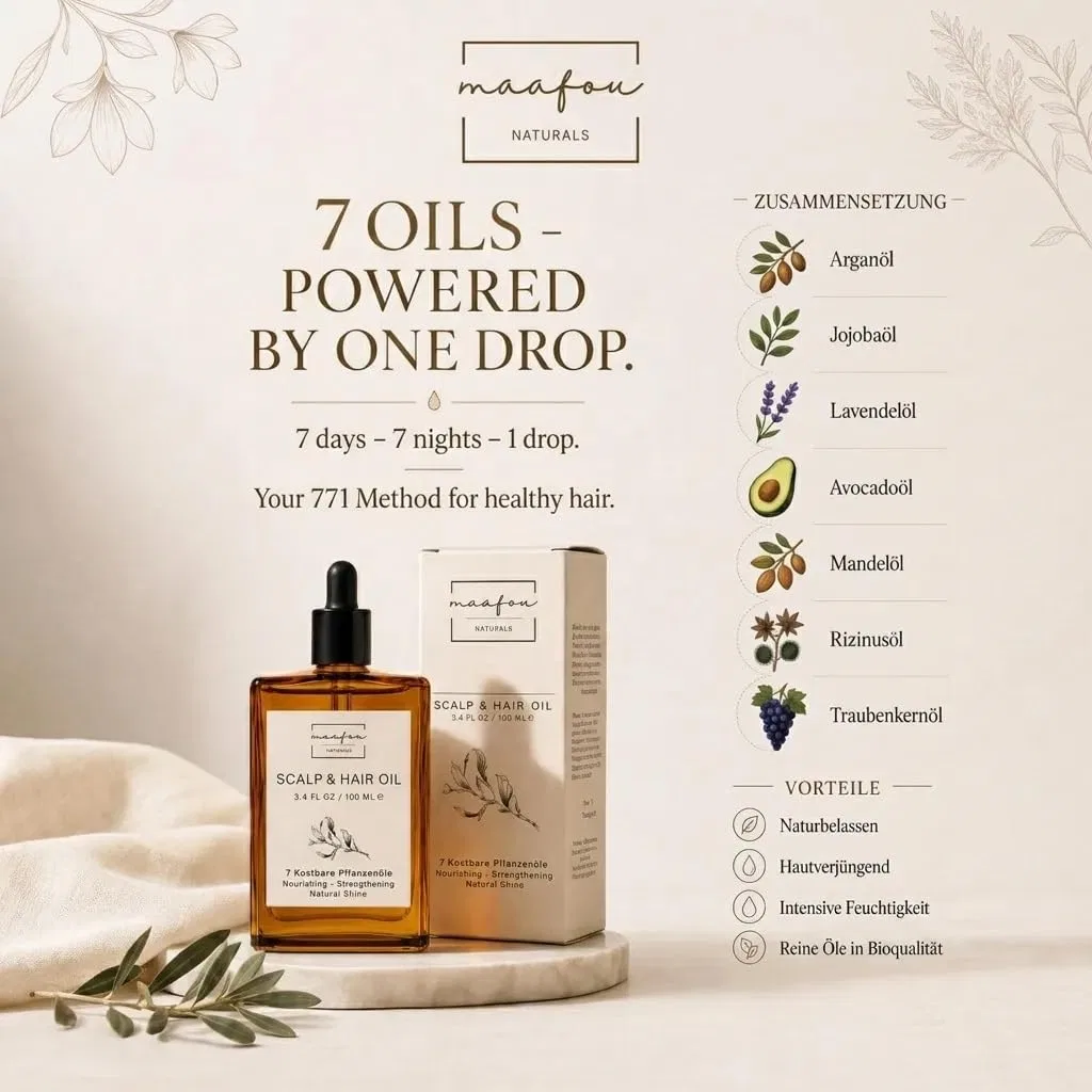 Универсальное масло для волос и бороды SEVEN OILS от Naturals. Maafou — фото 3